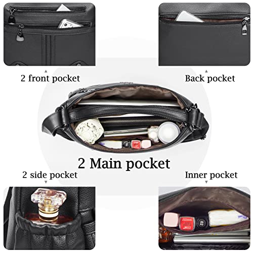 Bolso de hombro de PU para mujer con múltiples bolsillos miniatura 5
