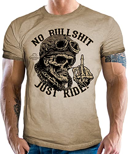 Gasoline Bandit Biker Racer Motorrad Herren T-Shirt: Just Ride
