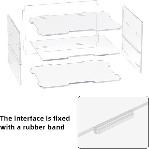 Miniatura 3 de Zubebe Organizador de escritorio de 3 niveles, organizador de archivos de papel, bandeja de cartas de escritorio desmontable transparente, bandeja