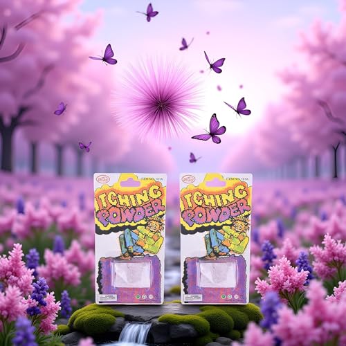 Lustiges Juckreizpuder, sicheres Juckreizpulver, für zerbrochenes Glas, weibliches Puder, Länge des Produkts ist 14 cm und die Breite beträgt 7,5 cm, leicht zu tragen, 2 Stück