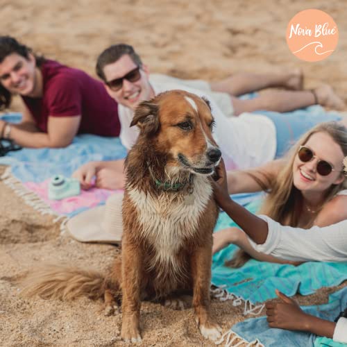 Nova Blue Tropical Turkish Beach Towel (35 X 67) – Extra Large Wave Pattern Beach Towel, 100% Cotton - Packable Travel Beach Towel With Unique Designs #TOP4