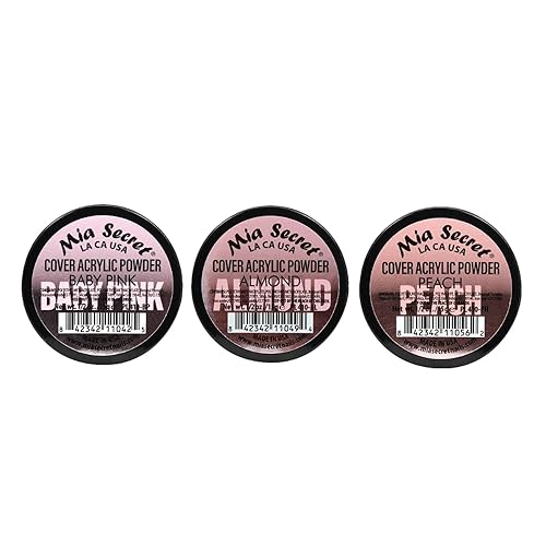 Mia Secret Funda (rosa bebé/almendra/melocotón) 0.5 oz; 3 piezas