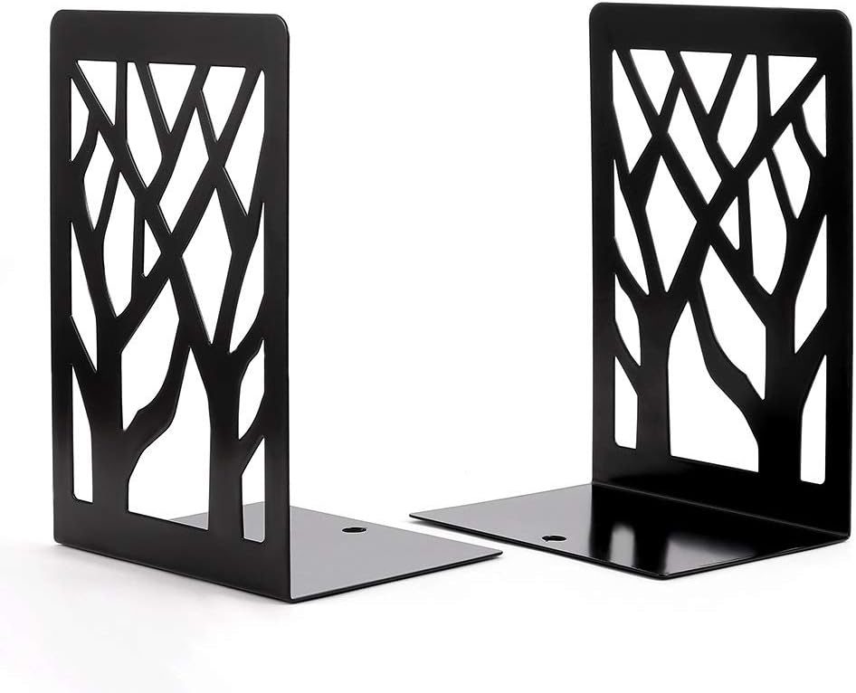 Book Ends, Bookends, Book Ends for Shelves, Bookends for Shelves, Bookend, Book Ends for Heavy Books, Book Shelf Holder Home Decorative, Metal Bookends Black 1 Pair, Bookend Supports, Book Stoppers