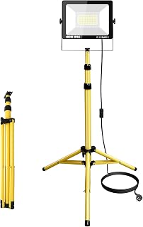 100W LED Baustrahler mit Stativ, 10000LM Einzelkopf tragbare