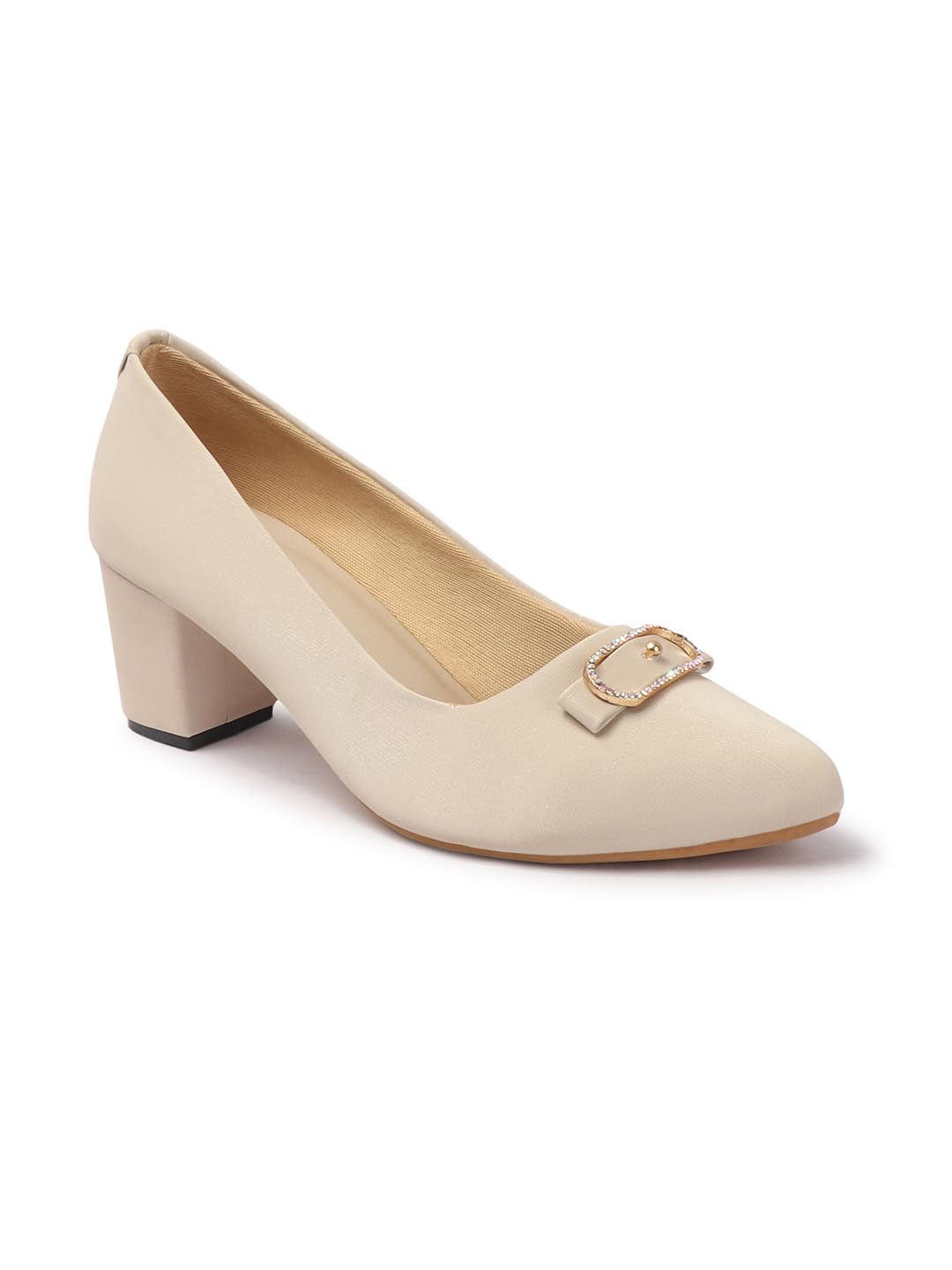 Women Comfortable Block Heel Pointed Toe Slip On Fashion Shoes for Party, Office use, Casual use-image-1
