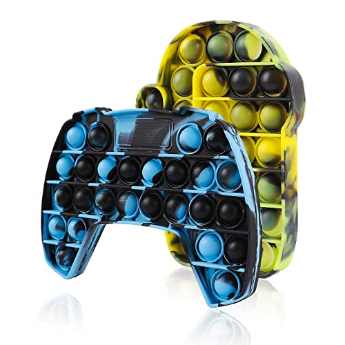 Genovega 2 Packs Bubble Sensory its Push It Fidget Pop Toy, Popper Poop Figetget Pot Po Pops Poppop Popet fidgets Figit Fijet Figut ADHD Tie Dye Green for Kids