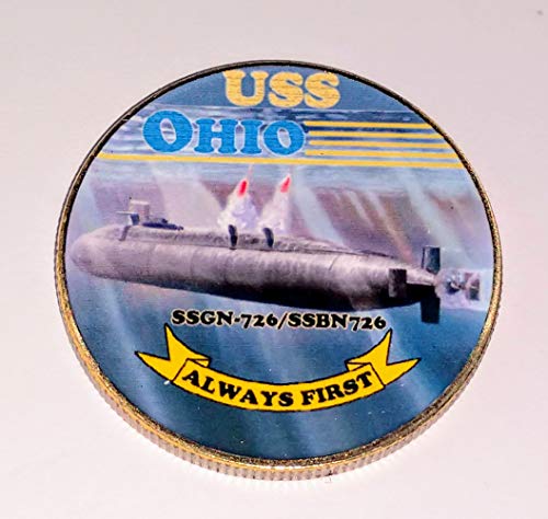 Navy USS Ohio Submarine Colorized Challenge Art Coin