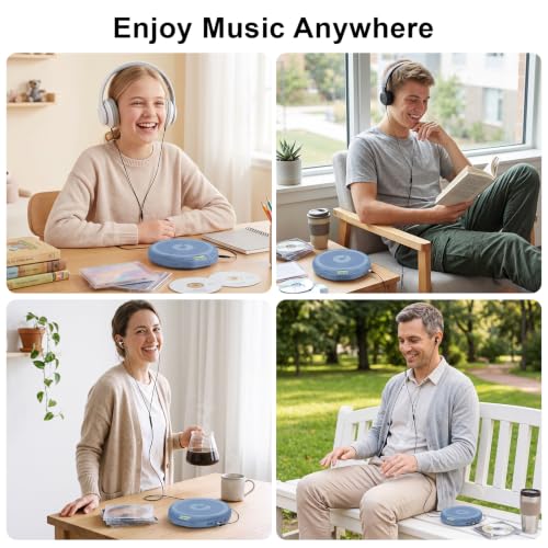 Image of Gueray CD Player Portable with Earphones, CD Discman AUX Cable for Car Home
