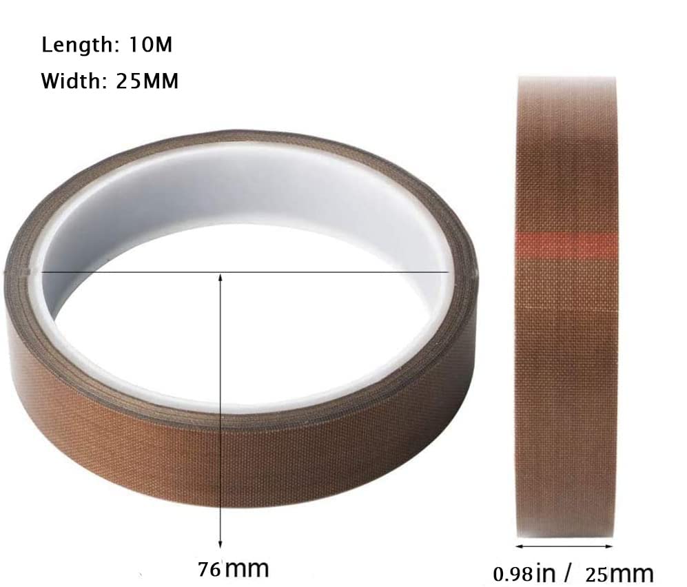 Westspark Teflon Tape, 25mmx10m High Temperature PTFE Tape Sealer Tape