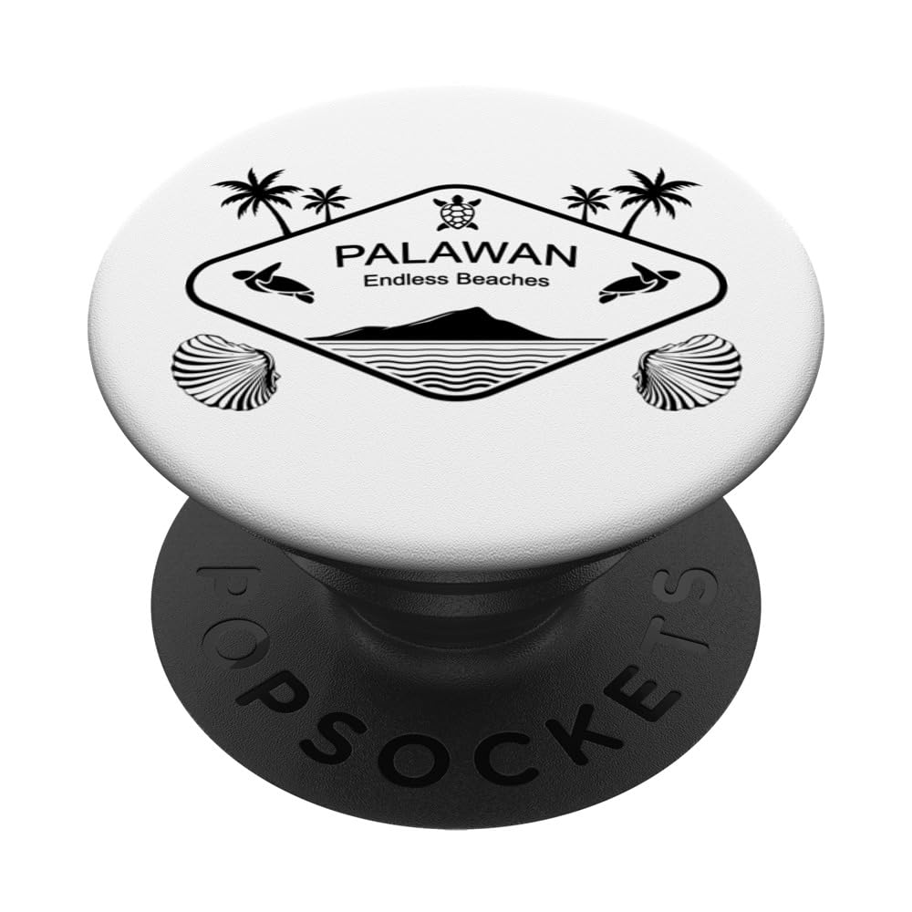 Palawan Palms Sea Turtle Seashell Philippines Island Boracay PopSockets Swappable PopGrip