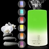USB Aromatherapy Essential Oil Diffuser - 2.3 oz (70ml) Car Portable Mini Ultrasonic Cool Mist Aroma Air Humidifier - Office Desk Home Travel Baby Room Bedroom - 7 Color LED Lights and Timer
