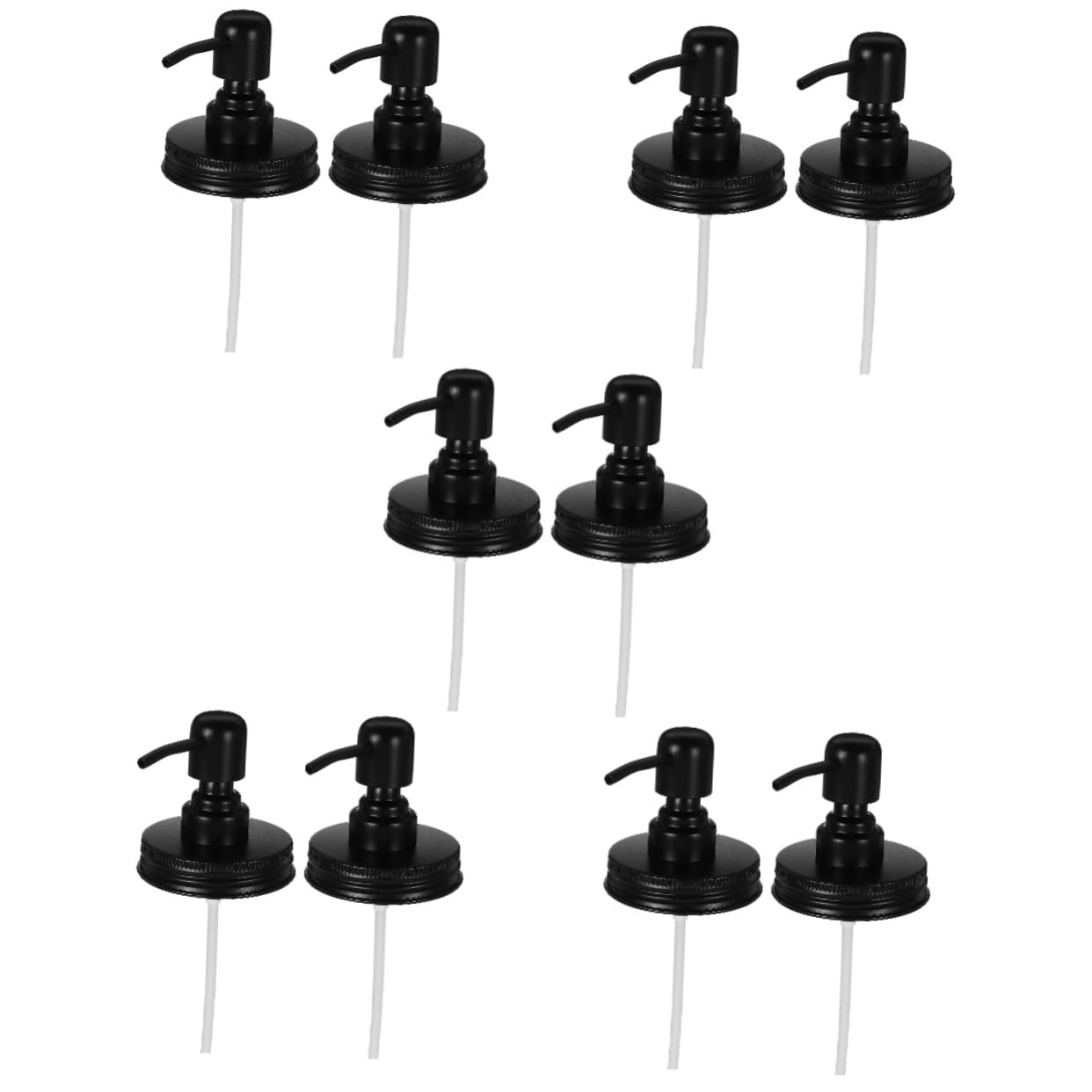 TOPBATHY 5 Juegos Tapa del Cabezal De La Bomba Jar Acero Inoxidable Taper De Cristal Tapas Dispensadoras Dosificador De Liquido De Lavanderia Tapa De Botella 2 Piezas * 5