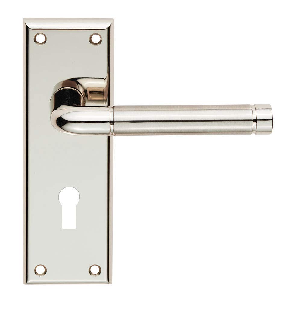 Carlisle Brass Satin Nickel/ Polished Nickel Serozzetta Quaranta Lever On Backplate - Lock 57Mm