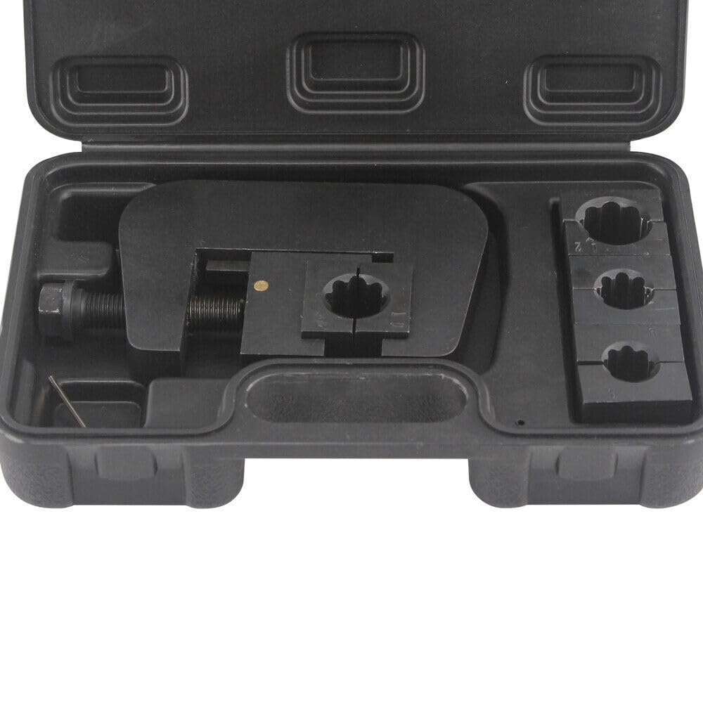 Tragbar Presszange, Auto Klimaanlage Reparaturwerkzeug, Schlauchpresse Zange, Kfz Klimaservice Set, Klimaleitungen Reparatur Kit, Langlebiges Eisen, 4 Matrizen