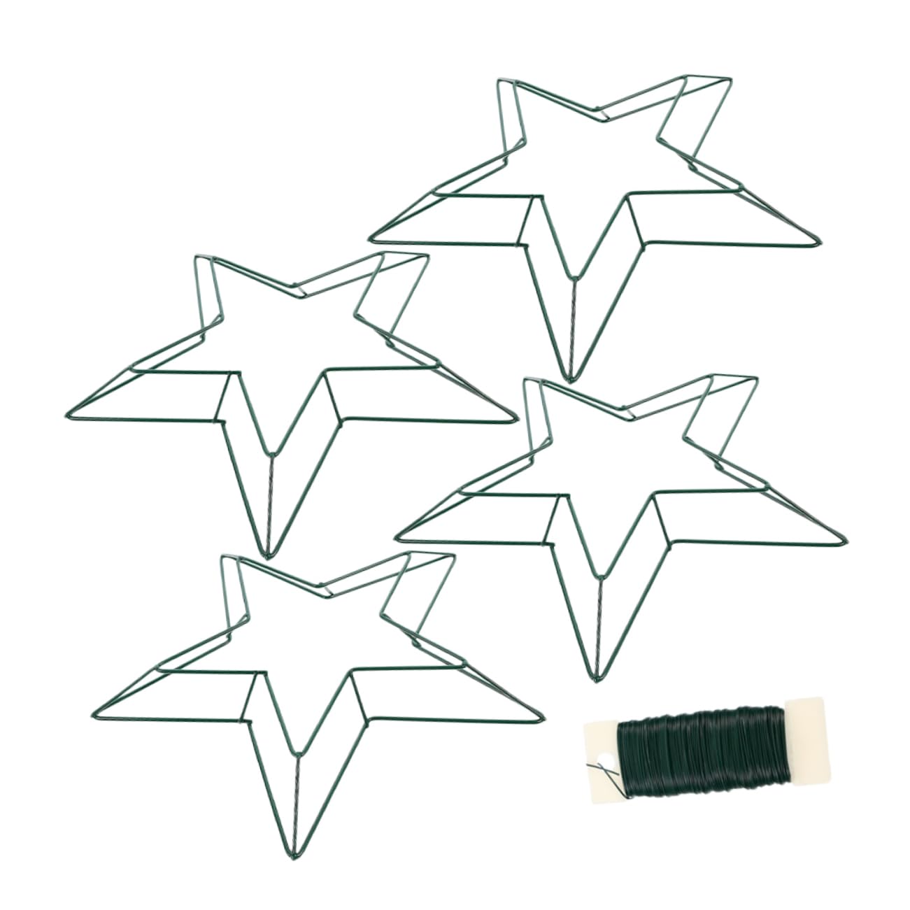 Luxshiny 5-Piece Star Shaped Metal Wreath Frame Set for DIY Garland Decoration Iron Wire Wreath Form for Christmas and Floral Arrangements