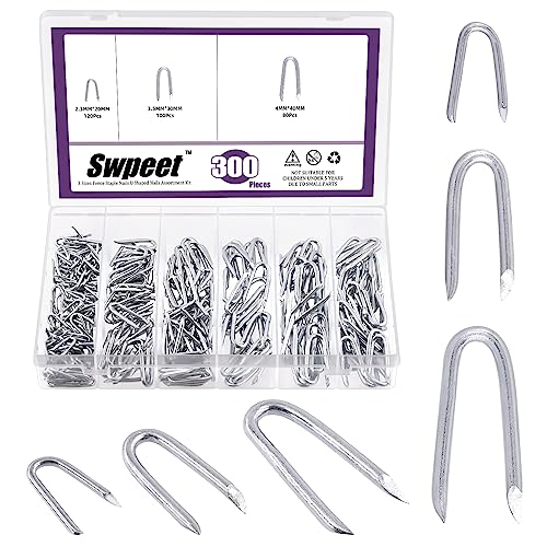 El Mejor Listado de Surtidos de tejidos para comprar online. 50 Sweet - Grapas de alambre de acero (300 unidades, surtido de grapas para vallas, malla de alambre y vallas tejidas)