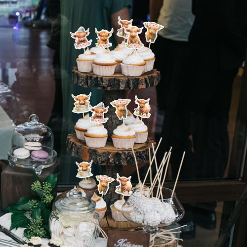 Decoración para cupcakes de vaca de las tierras altas para evitar mesas dulces aburridas 7