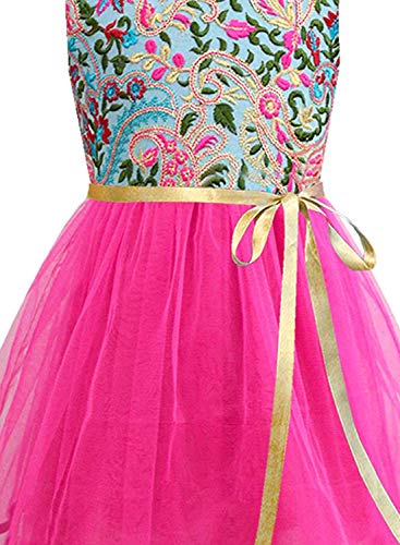 Image of A.T.U.N. (ALL THINGS UBER NICE) Girl's Synthetic Skater Knee Length Special Occasion Dress (GDRS TOD FBF Fuschia 13-14years)