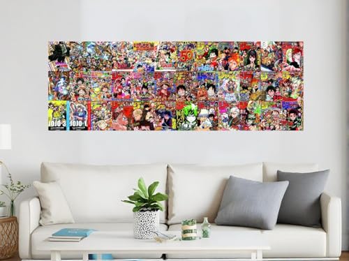 Póster panorámico de portadas de manga Shonen Jump, 120 x 42 cm
