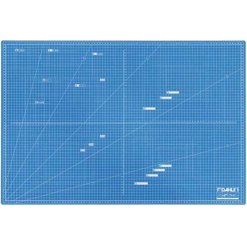 Dahle Schneidematte A1 (60 x 90 cm, selbstheilend, beidseitig nutzbar, mit Raster) blau