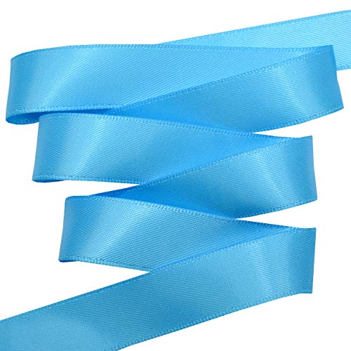 Image of Morex Ribbon 08816 /50-328 Double Face Satin Ribbon, 5 /8 inch x 50 Yd, Island Blue