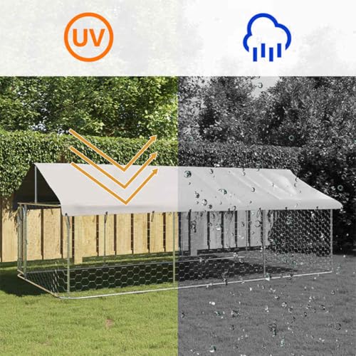 vidaXL Outdoor Hundezwinger Dach 400x200x150cm Hundekäfig Hundehaus Hundehütte