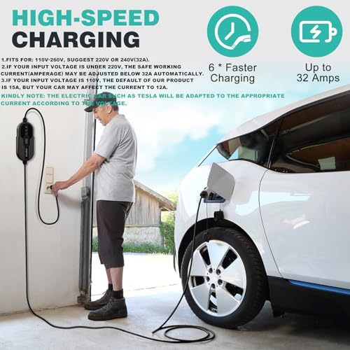 Aimiler ZA05-U007KXX-XXCA Level 2 Electric Vehicle (Ev) Charger(32Amp, 220V-240V, Nema 14-50 Plug), 25Ft Cable Etl Listed Portable Indoor/Outdoor Evse Sae J1772 Ev Car Charging Station W/Delay Timer thumb #3