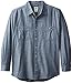 Dickies Men's Long Sleeve Printed Chambray, Light Blue, Large