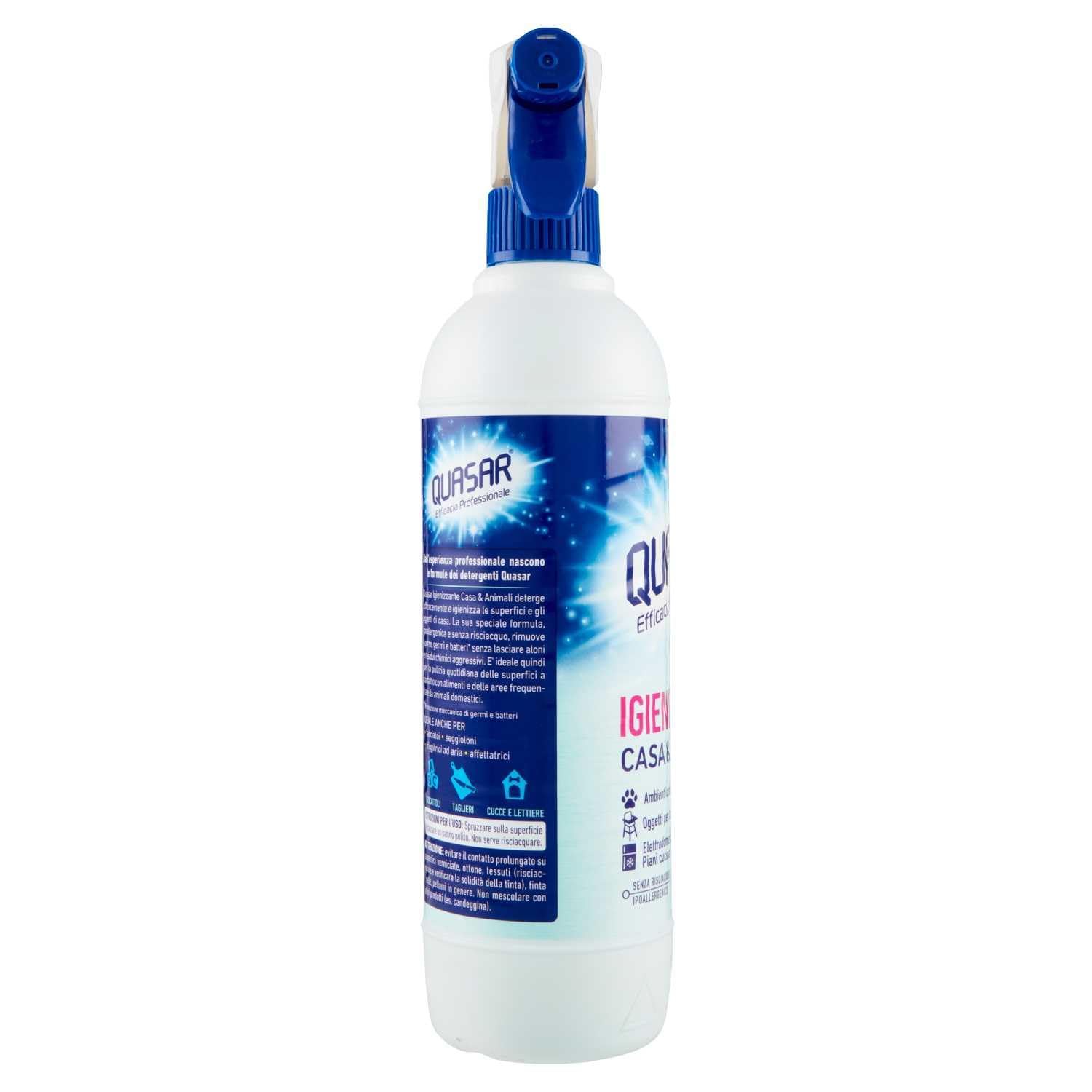 Quasar Igiene Casa e Animali - Limpiador en aerosol higiénico, para el hogar y los animales, 580 ml + llavero Beni Culinari gratuito