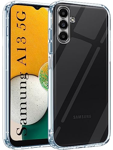 Image of Jkobi Back Cover for Samsung Galaxy A13 5G (Silicone Clear Shockproof Case with Camera Protection | Soft and Flexible | Transparent)