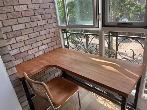 Large Rustic Wood Desk Top - Office One Piece Replacement Tabletop for Standing Desk, Workbench, Corner Counter, 100-130cm (125x40x20cm)