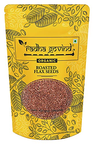 Image of Radha Govind Organic Roasted Flax Seeds For Eating | Heart Healthy Flax Seeds | Alsi Seedss (700 Gram)