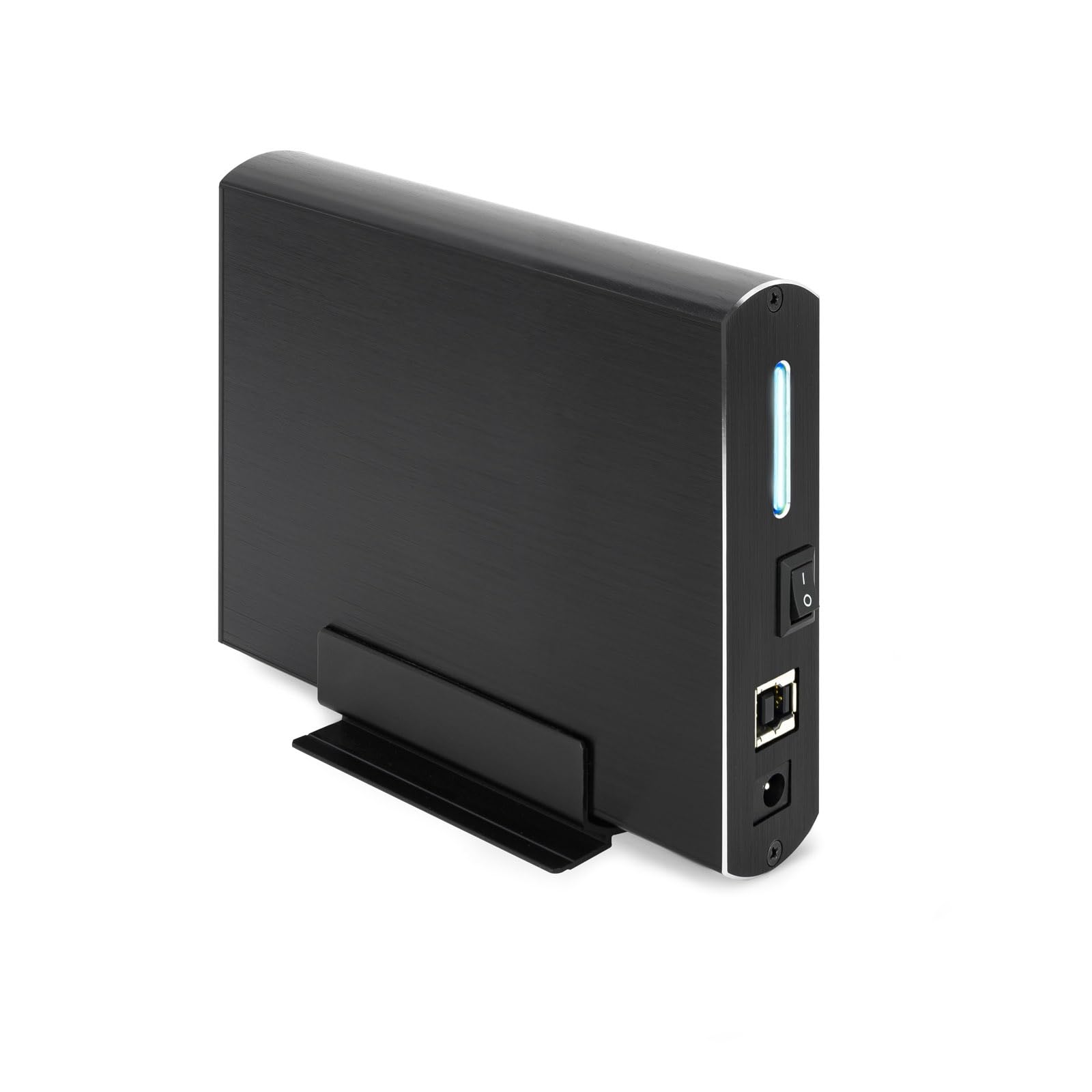 Obudowa zewnętrzna 3,5" kompatybilna z dyskami twardymi SATA. Złącze USB 3.0/3.1 Gen1 do szybkiego transferu danych. Kolor czarny, wytrzymała i przenośna konstrukcja dla łatwej obsługi i bezpiecznego