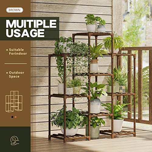Bamworld Stand Indoor Plant Rack Wood Outdoor Tiered Shelf For Multiple Plants, Ladder Holder #TOP1