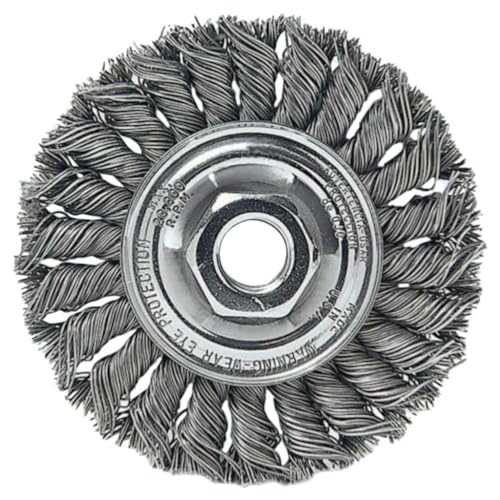 Weiler 08105 6" Standard Twist Knot Wire Wheel, .023" Steel Fill, 5/8"-1/2" Arbor Hole, Made in the USA (Pack of 10)