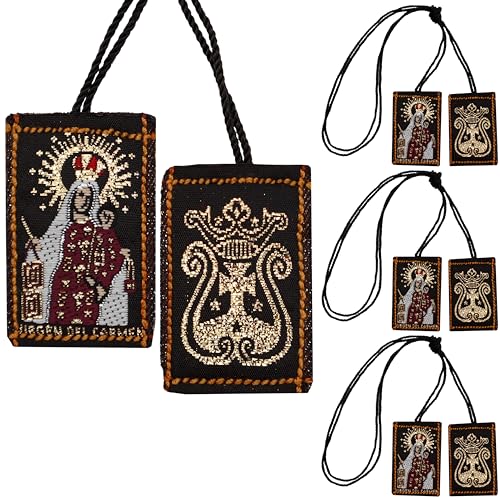 Escapulario de la Virgen del Carmen Pack of 3 Escapulario Catolico Brown Scapular of Our Lady of Mount Carmel Scapular Necklace Carmel Scapular Catholic Scapular Medal Brown Scapulars
