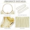 Élégant sac à main de soirée plissé pour femme – Sac de mariage en soie avec chaîne amovible, pochette de luxe pour bal de fin d'année, dîner, beige #1