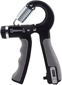 Hand Grip 60kg Contador Ajustável Fortalecedor de Mãos Punhos Antebraços para Fisioterapia Musculação Reabilitação Crossfit Fortalecimento Alivio do Estresse e Terapia Ocupacional