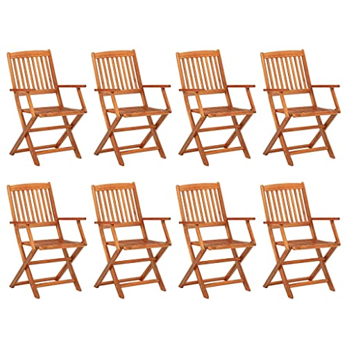 vidaXL Bois d'Acacia Massif Mobilier à Dîner de Jardin 9 pcs Table et Chaises de Patio Ensemble de Salle à Manger de Terrasse Extérieur – Image 4