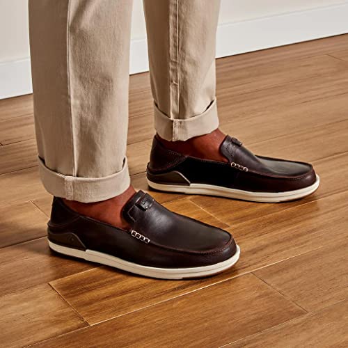 Image of OluKai Kakaha Men's Leather Slip-On Shoes, Premium Leather
