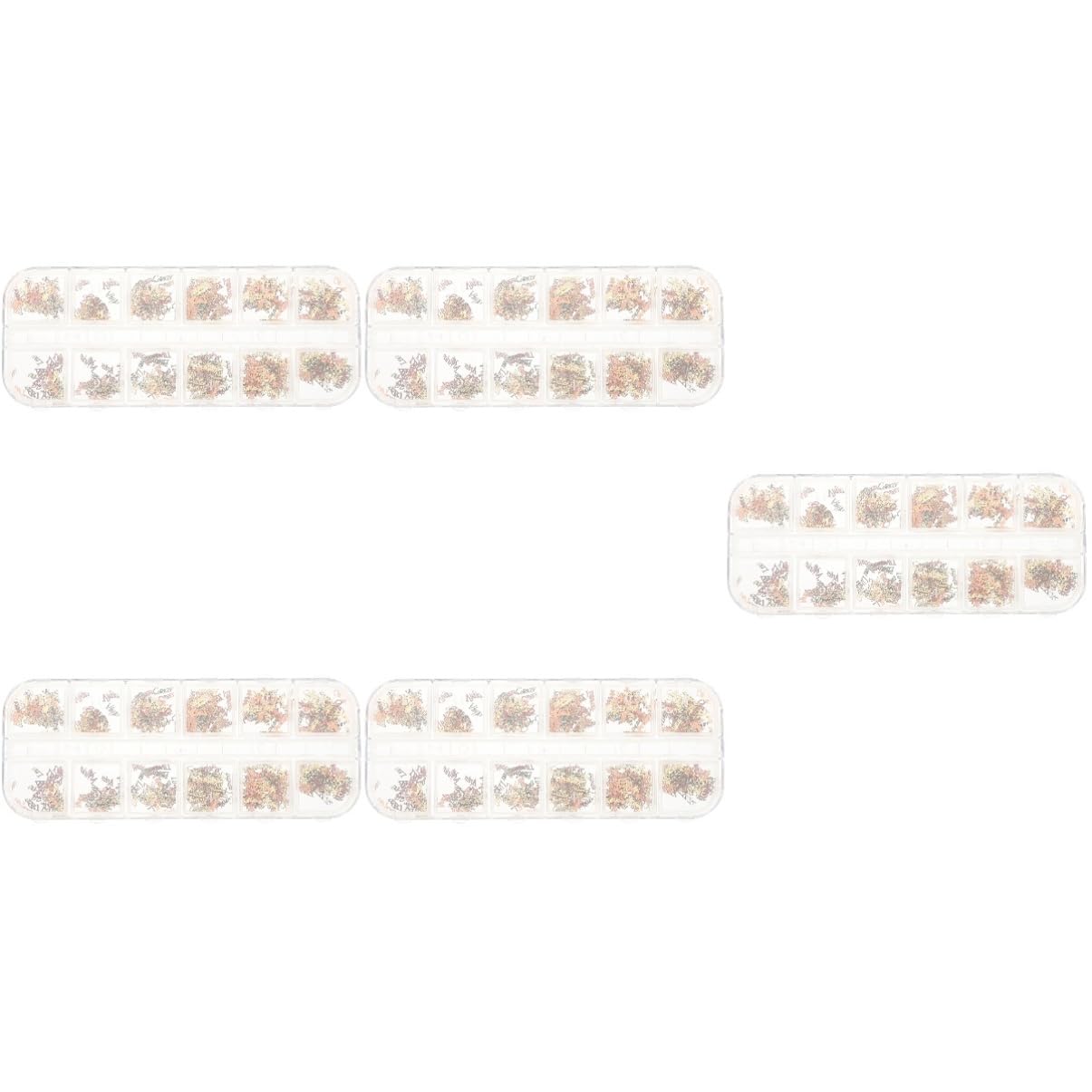 FRCOLOR 5 Boîtes Ornements de l'alphabet du decoration ongle décoration ongles gemmes d'ongle d'or ongles gemmes et strass briller fille ongle bricolage parure Décor d'art d'ongle
