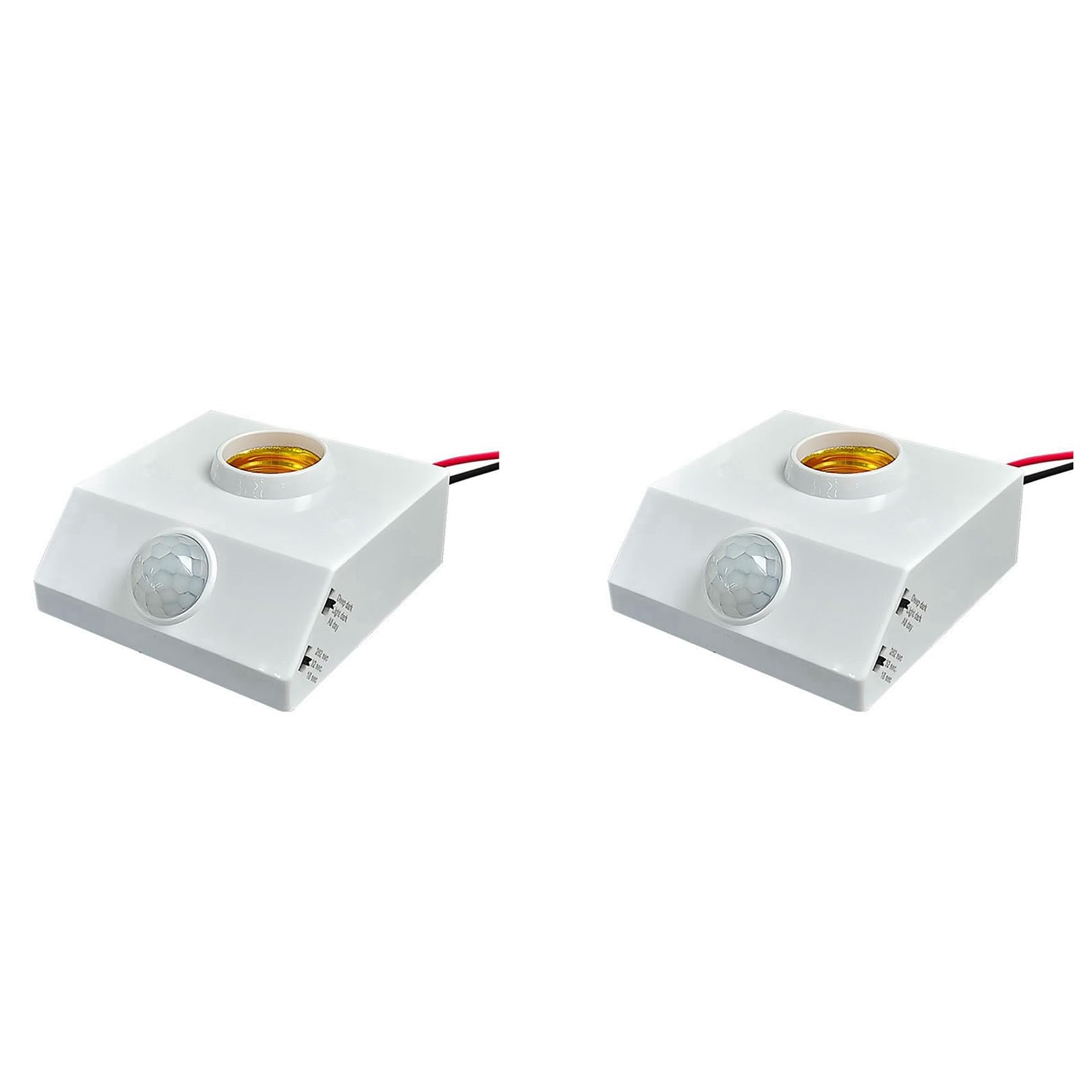 Hndhbfgrt 2X E27 LED Bulb Light Holder PIR Human Body Infrared Sensor Lamp Holder 220V with Regulate Switch