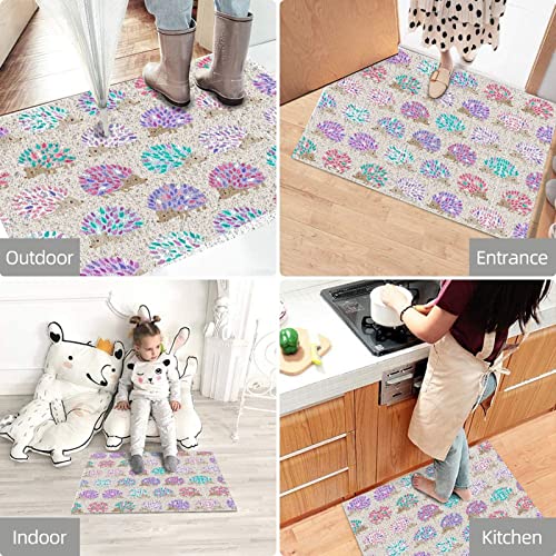 Hedgehog Polkadot Printed Pvc Doormat Non Slip Door Mat Floor Mat Welcome Mat Front Door Mat Outdoor Entryway Rug 24X16 In #TOP6
