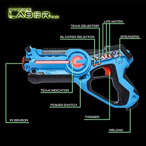Strike Laser Tag Guns Set - 4 Multi-Player Pack & Deluxe Carry Case - Kids Infrared Blaster Playset