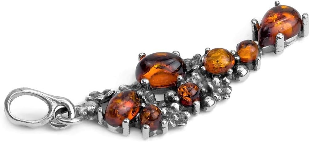 Ian and Valeri Co. Amber Sterling Silver Branch Berries Pendant - Image 2