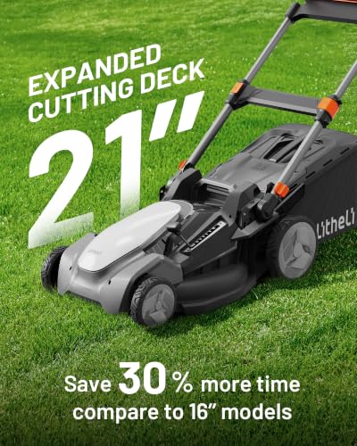 Image of Litheli 40V Lawn Mower Electric, Push Mower, Lawnmower Battery Cordless