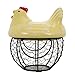 Hemoton Metalowy druciany koszyk na jajka z ceramiczną pokrywką w kształcie kurczaka drut koszyk na owoce jajko stojak organizer z uchwytem dekoracja wielkanocna na imprezę