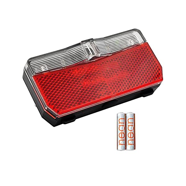 nean Fiets batterij achterlicht, outdoor fietslamp met reflector en StVZO-goedkeuring, lamp incl. batterijen…