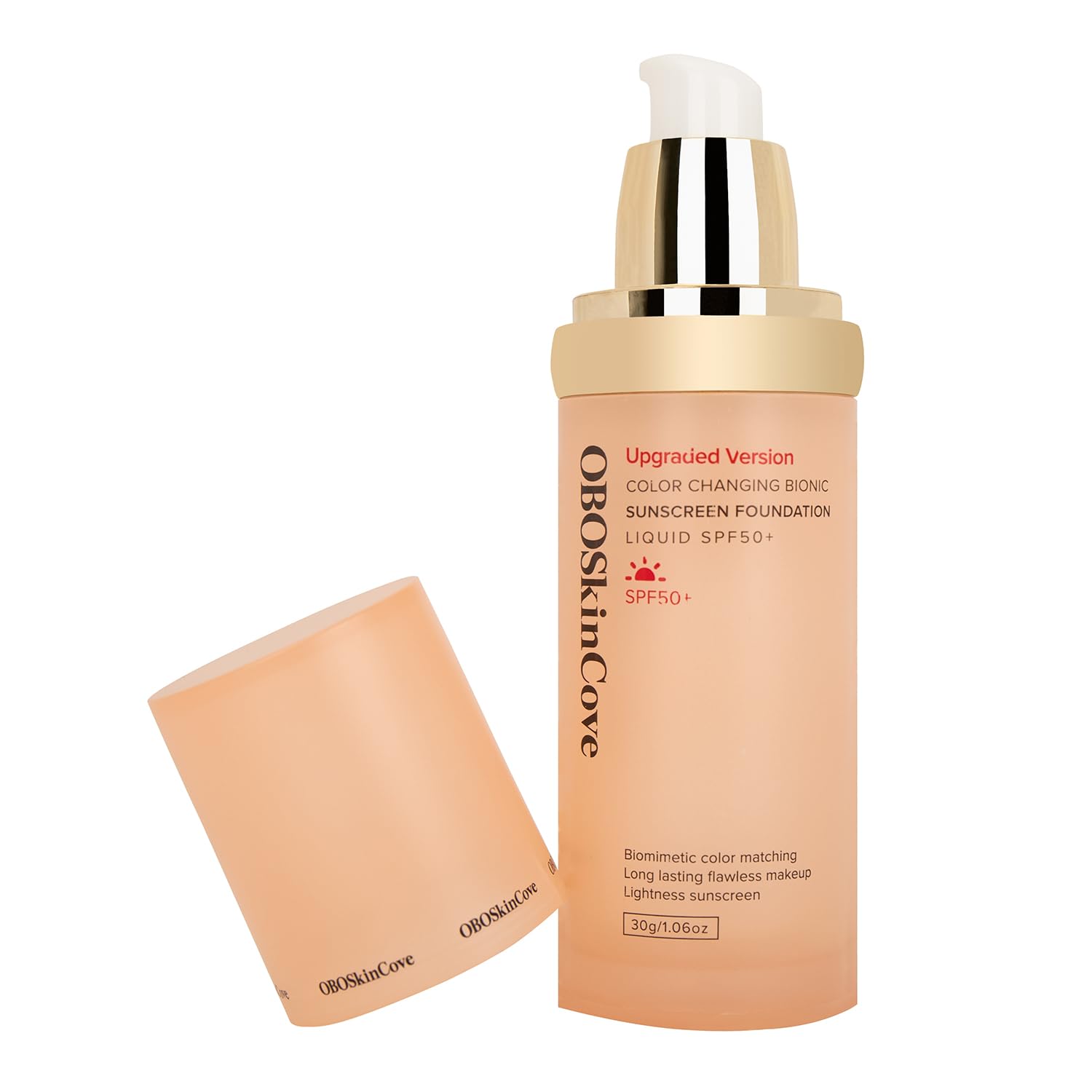 Bio Upgraded 4-in-1 Sunscreen Foundation Medium Spectrum by OBOSkincove; Hydrating, Anti-Aging, Concealing,Protecting from Sun with SPF50+; for Gym, Sports, Dancing,Work