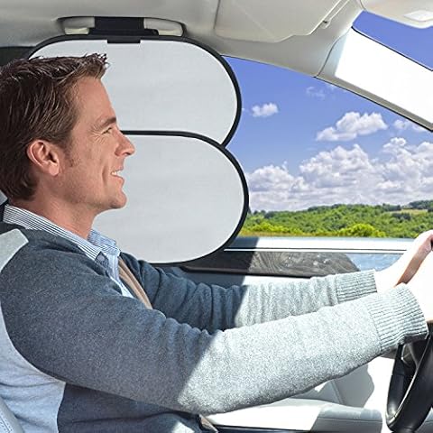 WANPOOL Car Interior Roof Handle Sun Blocker & Sunshade for Front Seat Side Window Cover